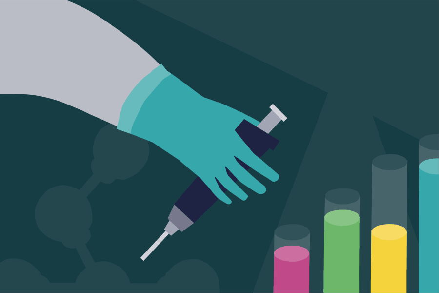 Illustration showing vaccine research